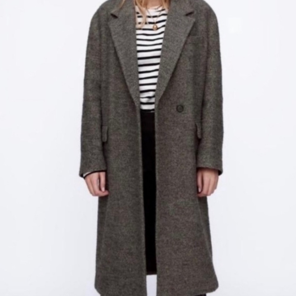 NWT ZARA Wool Blend Oversize Coat Size S